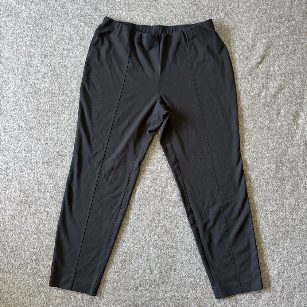 J Jill Pants Womens Large Black Ponte Slim Leg Pull On Stretch Office Casual